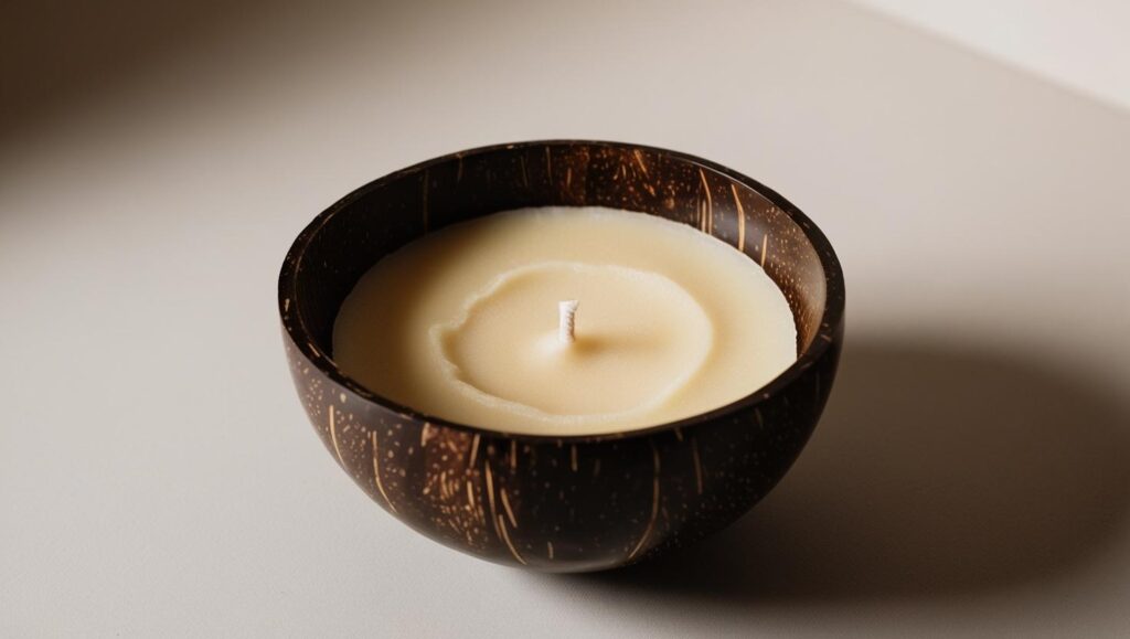 Soy Wax Candle In A Coconut Bowl (3)